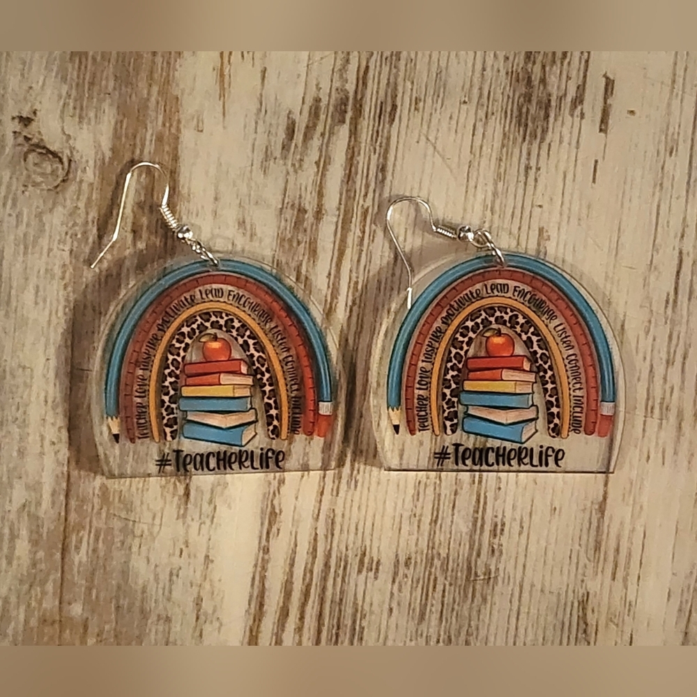 Teacher Life Acrylic Drop Earrings